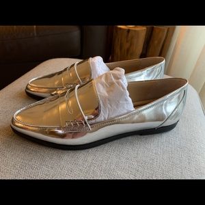 NIB Michael Kors Silver Loafers- Never worn